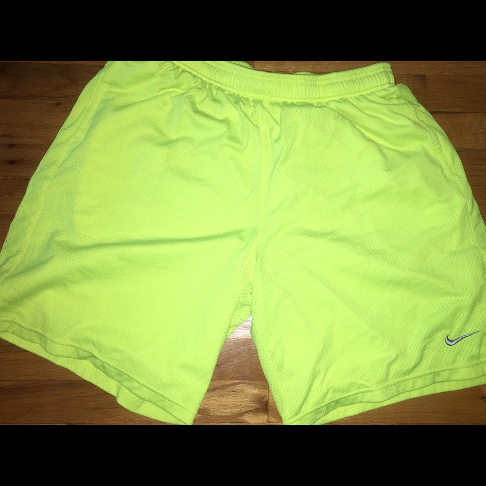 Nike basketball shorts Mesh neon yellow green XXL